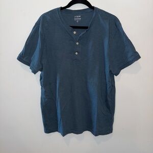 Mens Large Blue J. Crew Henley
